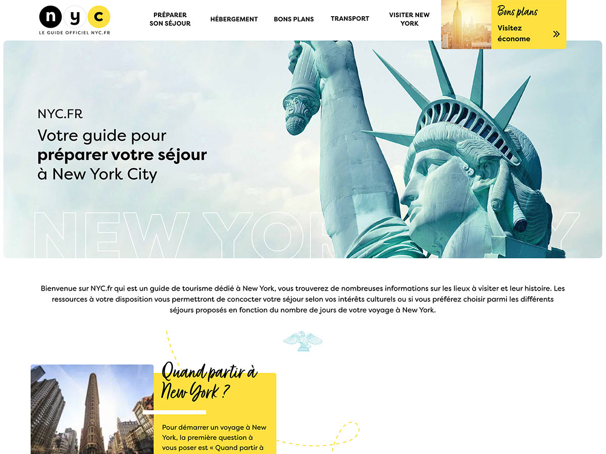 La page d'accueil donne immédiatement le ton, puis cherche à comprendre les objectifs du visiteur pour le guider