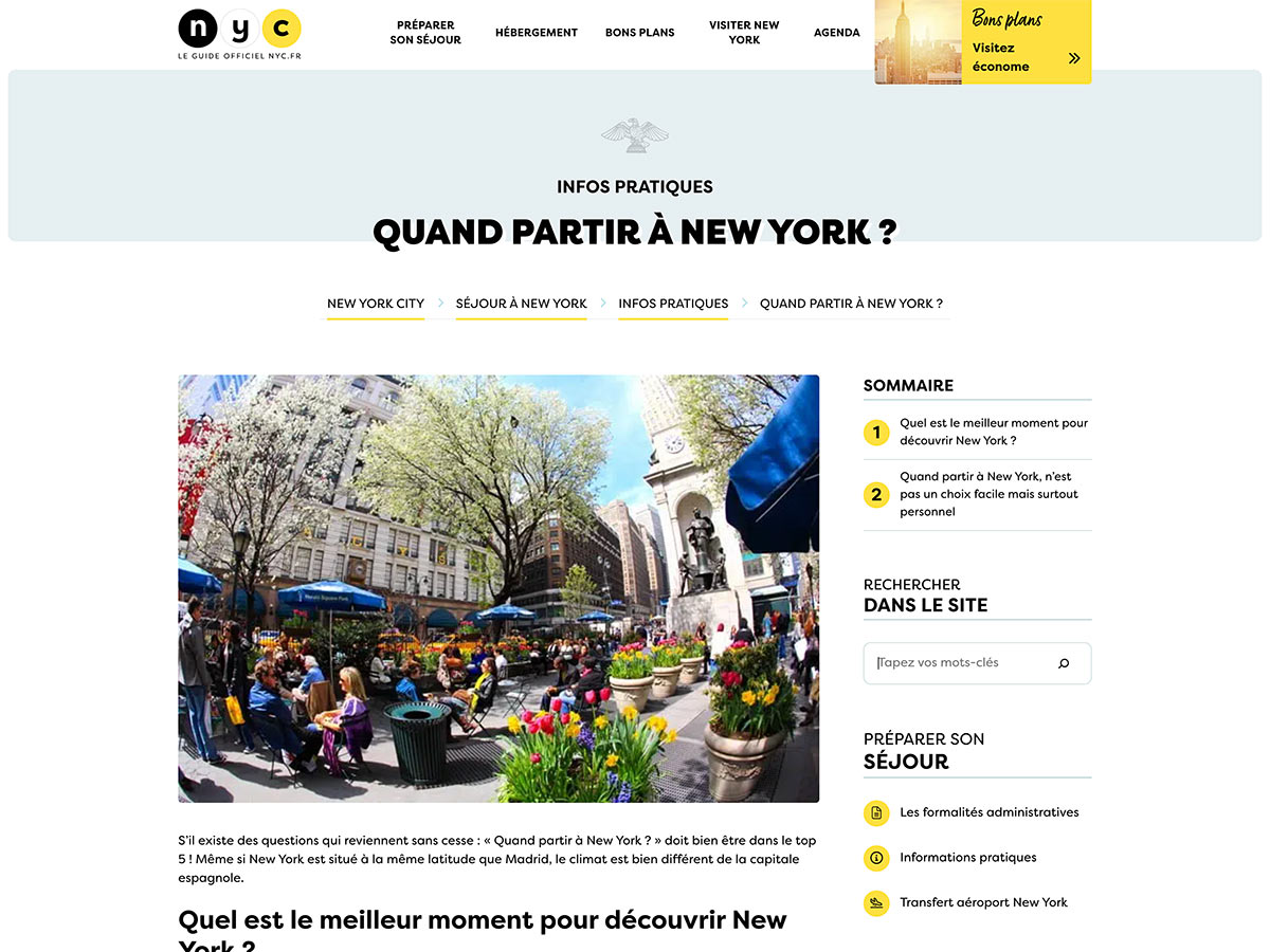 La bannière des articles, très originale, assure au site une identité forte tout en étant très efficace en termes d'UX